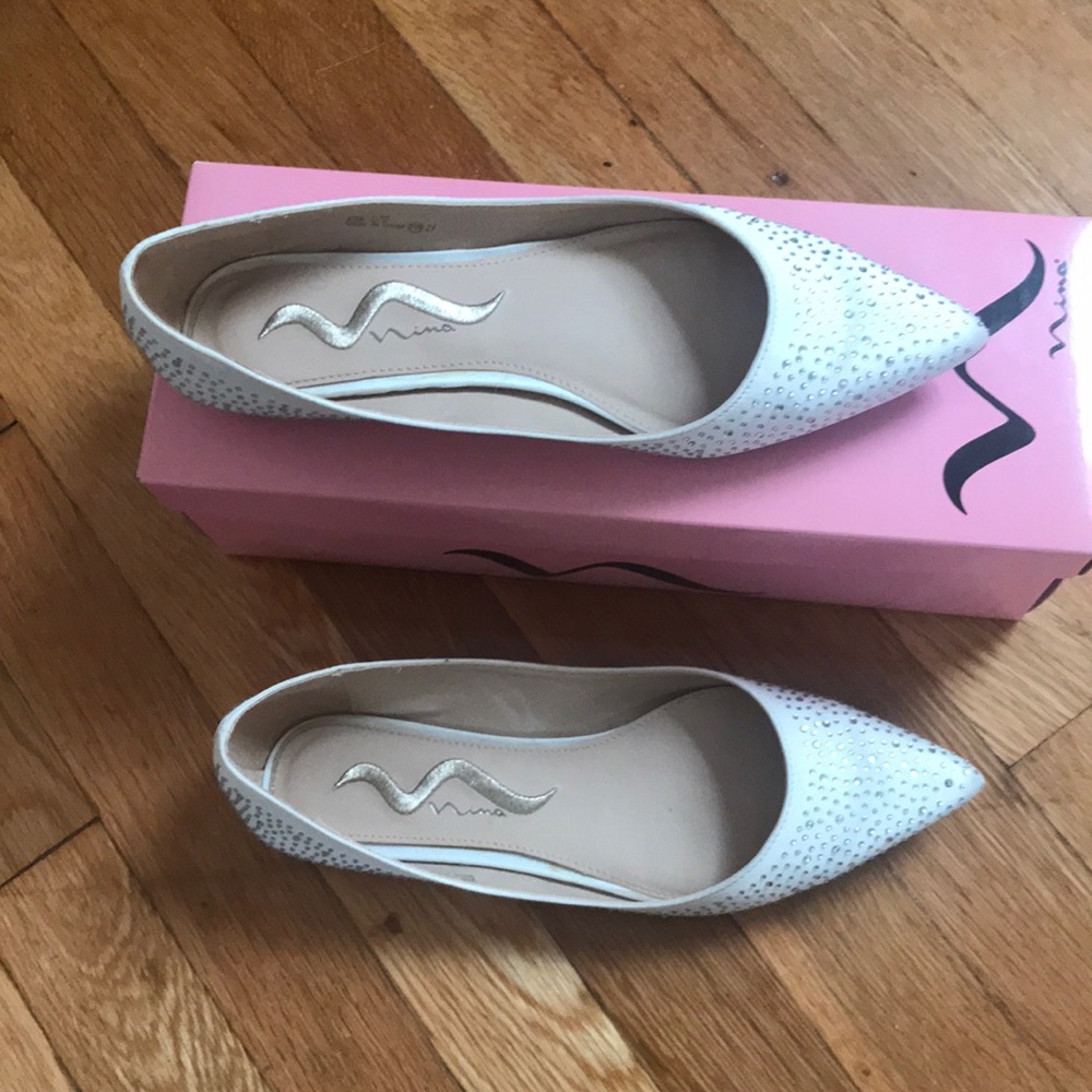 Nina Wedding Flats size 7.5 Worn Once